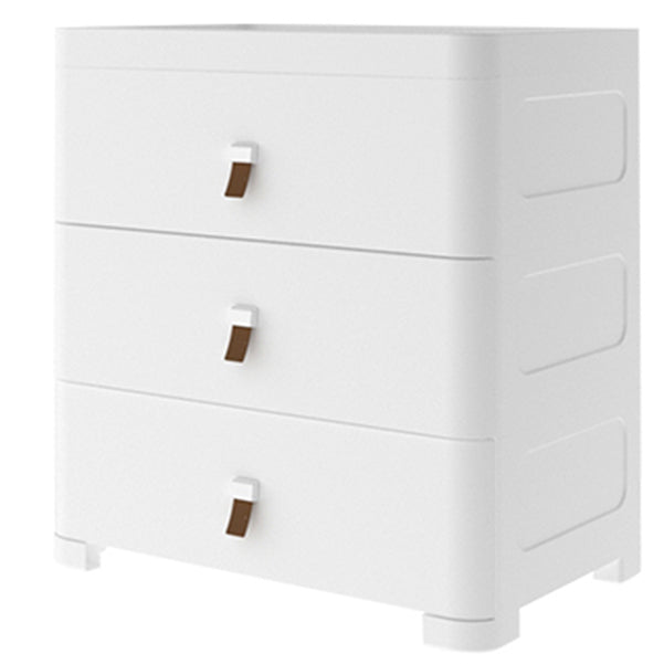 Contemporary Grey / White Chest Plastic Chest with Drawers for Bedroom