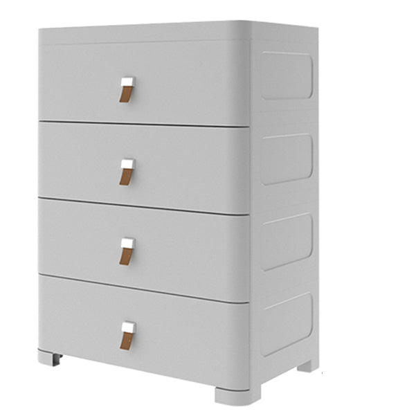 Contemporary Grey / White Chest Plastic Chest with Drawers for Bedroom