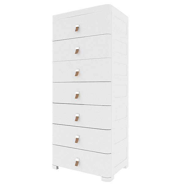 Contemporary Grey / White Chest Plastic Chest with Drawers for Bedroom