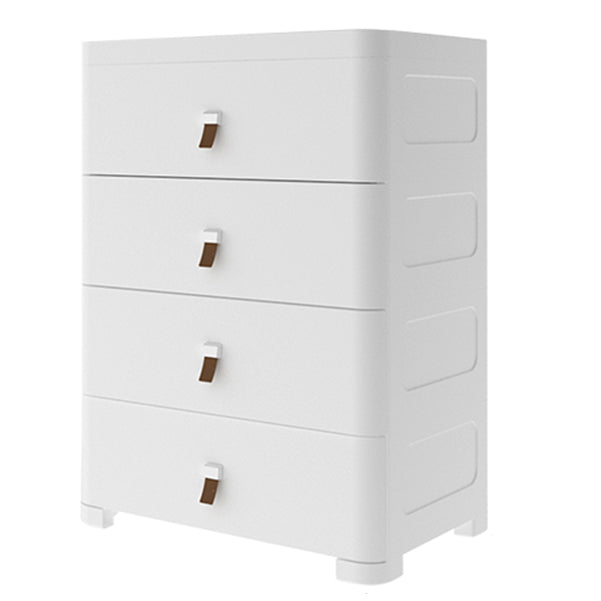 Contemporary Grey / White Chest Plastic Chest with Drawers for Bedroom