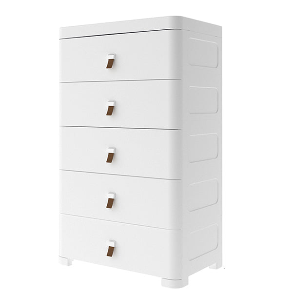 Contemporary Grey / White Chest Plastic Chest with Drawers for Bedroom