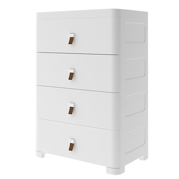 Contemporary Grey / White Chest Plastic Chest with Drawers for Bedroom