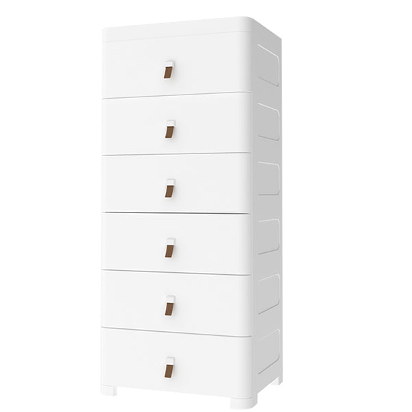 Contemporary Grey / White Chest Plastic Chest with Drawers for Bedroom