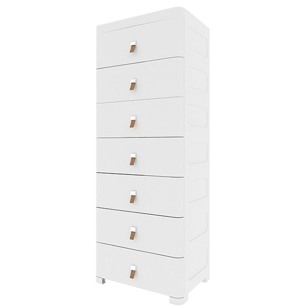 Contemporary Grey / White Chest Plastic Chest with Drawers for Bedroom