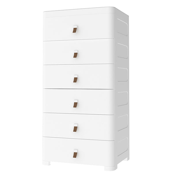 Contemporary Grey / White Chest Plastic Chest with Drawers for Bedroom