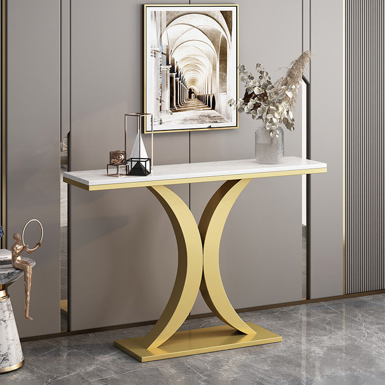 31.5-inch Tall Marble Console Table Scratch Resistant End Table for Hall