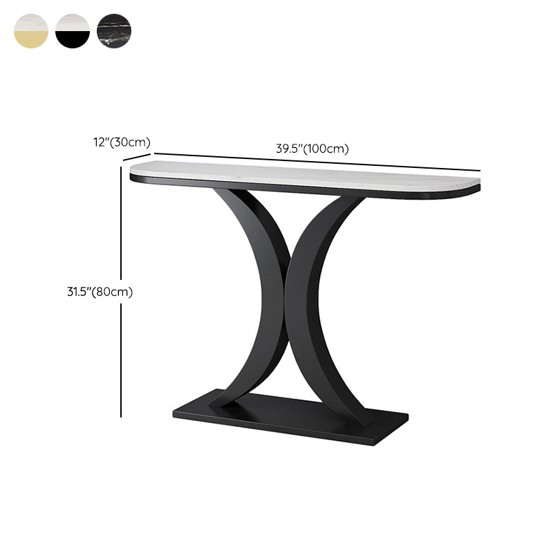 31.5-inch Tall Marble Console Table Scratch Resistant End Table for Hall