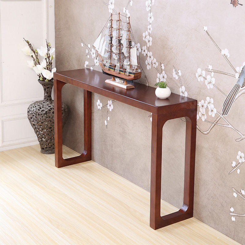 Mid-Century Modern Rectangle Console Accent Table Antique Finish Console Sofa Table