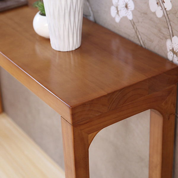 Mid-Century Modern Rectangle Console Accent Table Antique Finish Console Sofa Table