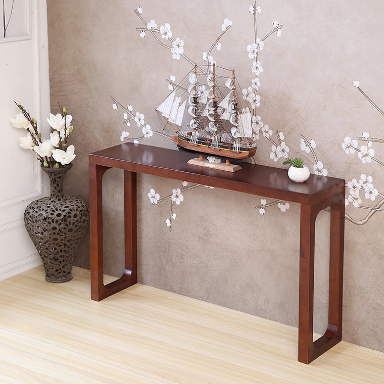 Mid-Century Modern Rectangle Console Accent Table Antique Finish Console Sofa Table