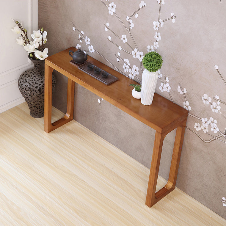 Mid-Century Modern Rectangle Console Accent Table Antique Finish Console Sofa Table