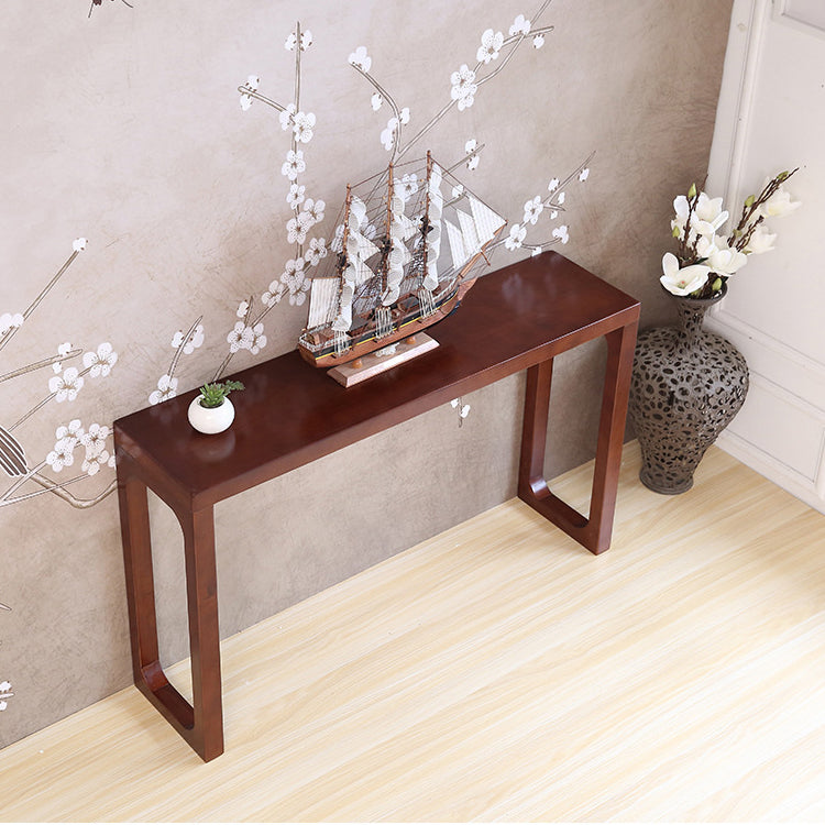 Mid-Century Modern Rectangle Console Accent Table Antique Finish Console Sofa Table