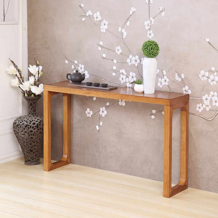 Mid-Century Modern Rectangle Console Accent Table Antique Finish Console Sofa Table