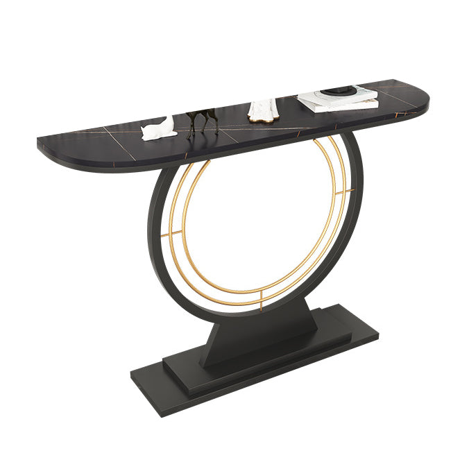 Contemporary Half Moon Console Accent Table Antique Finish Console Sofa Table