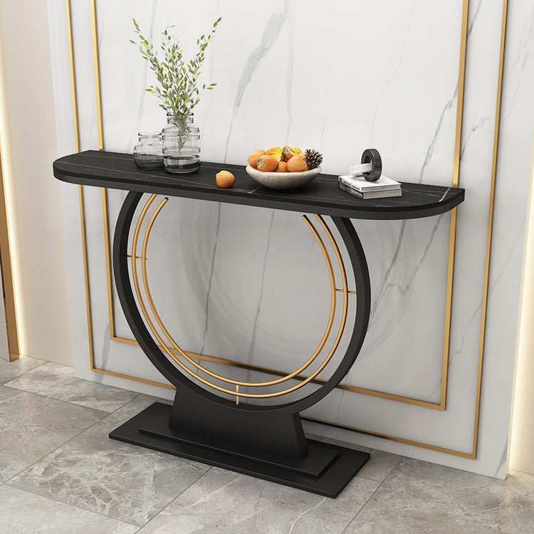 Contemporary Half Moon Console Accent Table Antique Finish Console Sofa Table