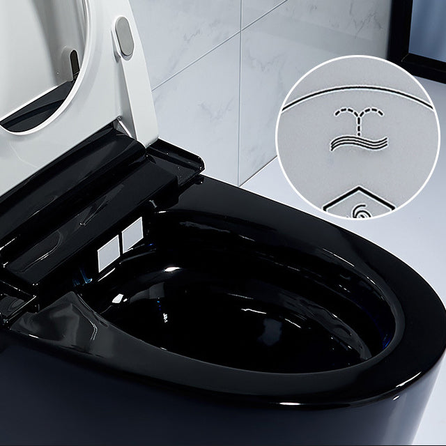 Concealed Tank Toilet Floor Mount Heated Seat One-Piece Toilet with Slow Close Seat
