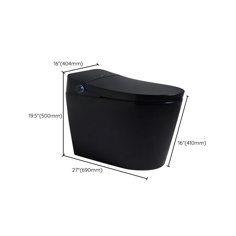 Concealed Tank Toilet Floor Mount Heated Seat One-Piece Toilet with Slow Close Seat