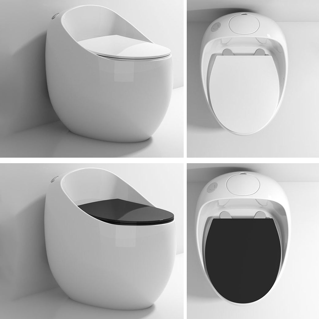 Modern Floor Mount Toilet Siphon Ceramic Flush Toilet with Seat for Bathroom