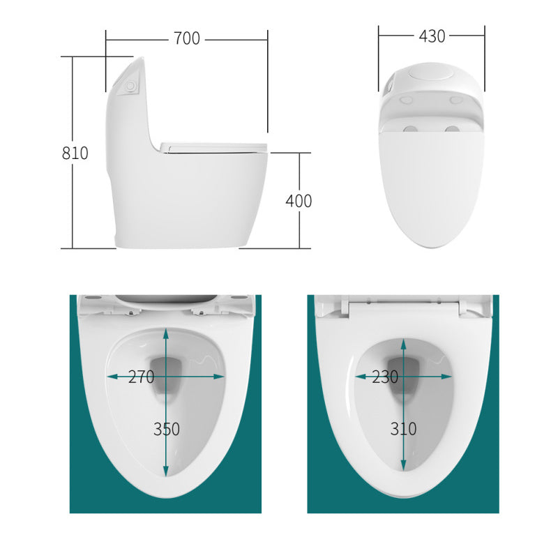 Floor Mount Flush Toilet Concealed Tank One-Piece Toilet with Slow Close Seat