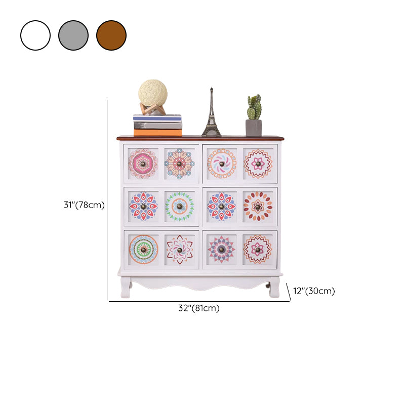 Bedroom Nautical Vertical Storage Chest Wooden Chest with Drawers