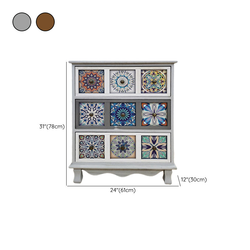 Bedroom Nautical Vertical Storage Chest Wooden Chest with Drawers