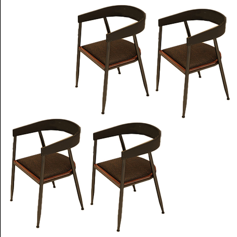 Industrial Metal Kitchen Dining Armchair Open Back Dining Side Chair