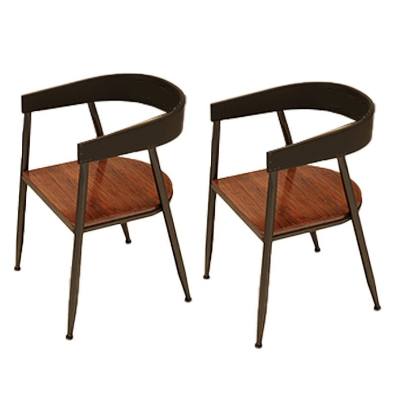 Industrial Metal Kitchen Dining Armchair Open Back Dining Side Chair