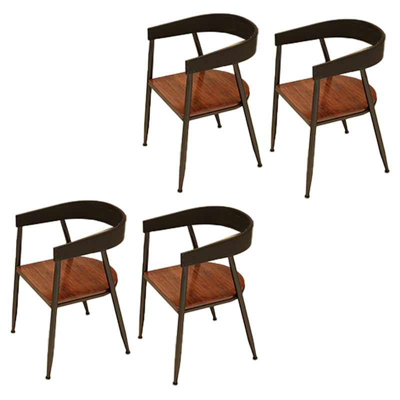 Industrial Metal Kitchen Dining Armchair Open Back Dining Side Chair