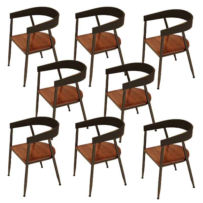 Industrial Metal Kitchen Dining Armchair Open Back Dining Side Chair
