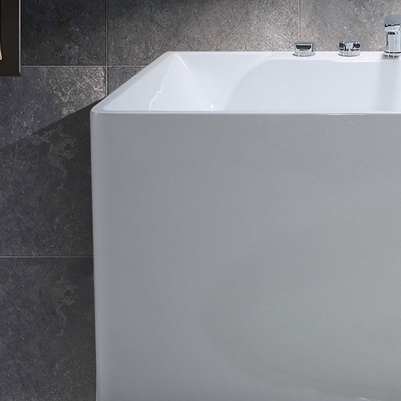 Modern Rectangular Bath Tub Bathroom Soaking with Center Drain Tub