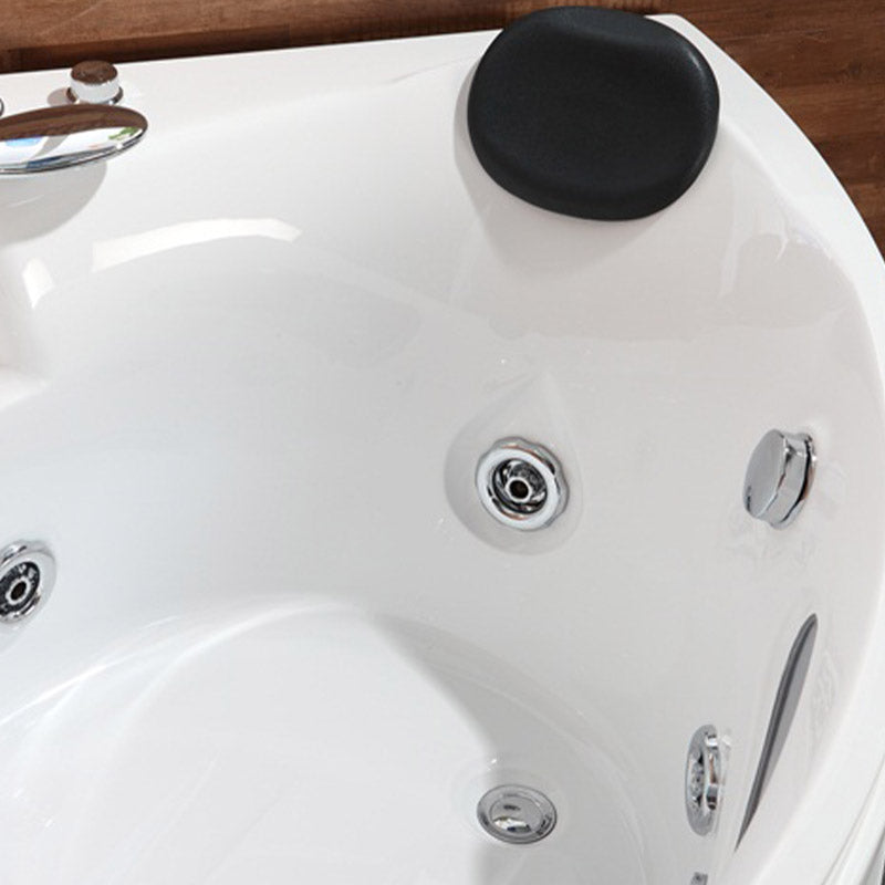 White Corner Acrylic Bath Tub Bathroom Modern Back to Wall Tub