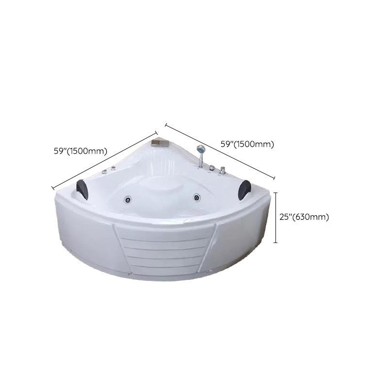 White Corner Acrylic Bath Tub Bathroom Modern Back to Wall Tub