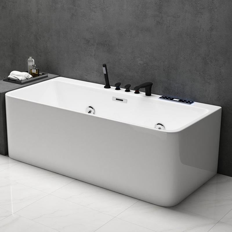 Modern Rectangular Bath Tub with Drain and Overflow Trim Bathtub