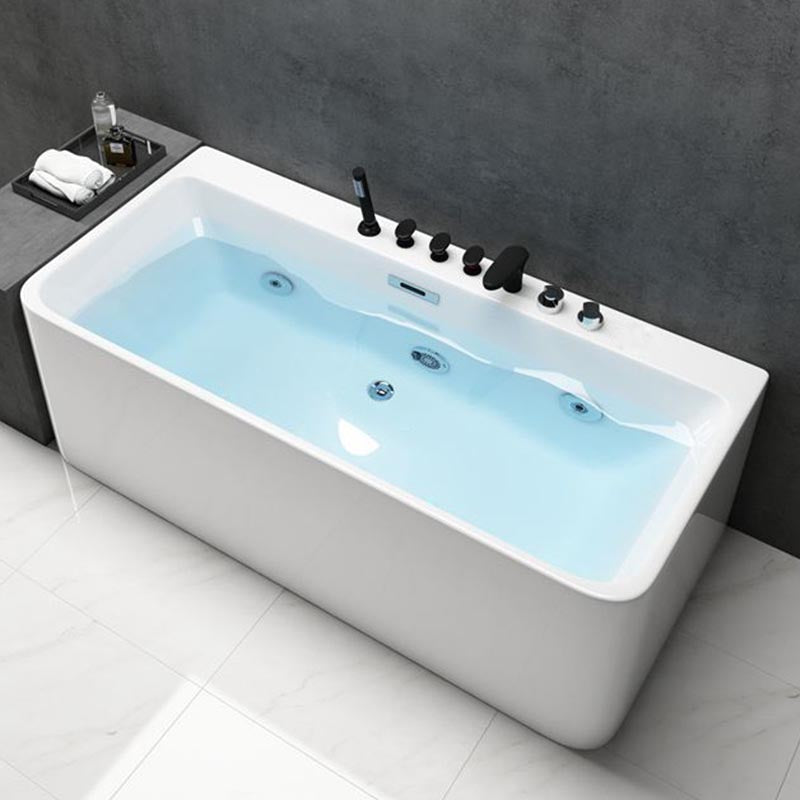 Modern Rectangular Bath Tub with Drain and Overflow Trim Bathtub