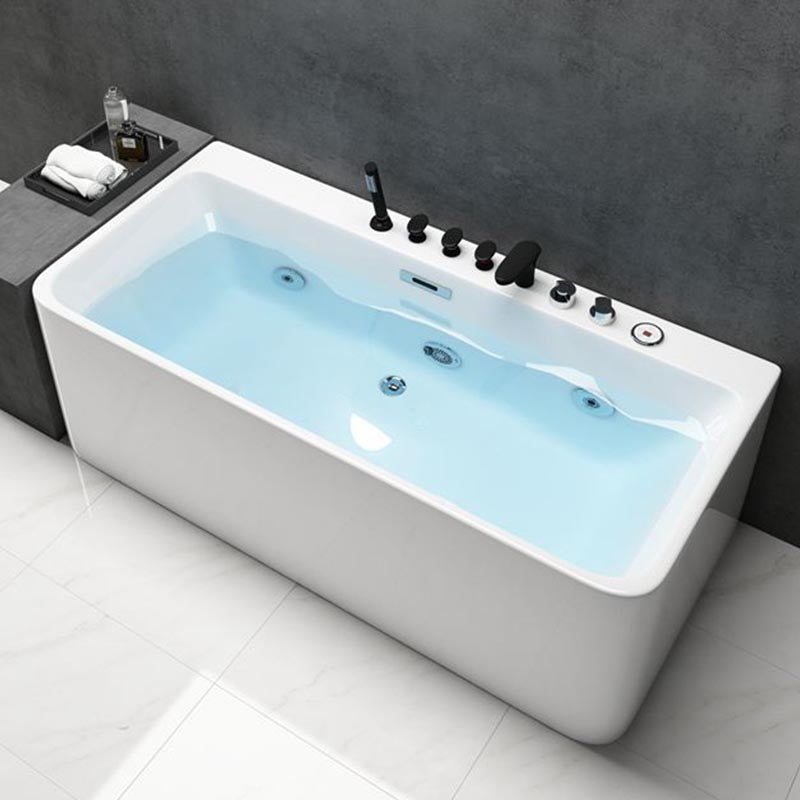 Modern Rectangular Bath Tub with Drain and Overflow Trim Bathtub