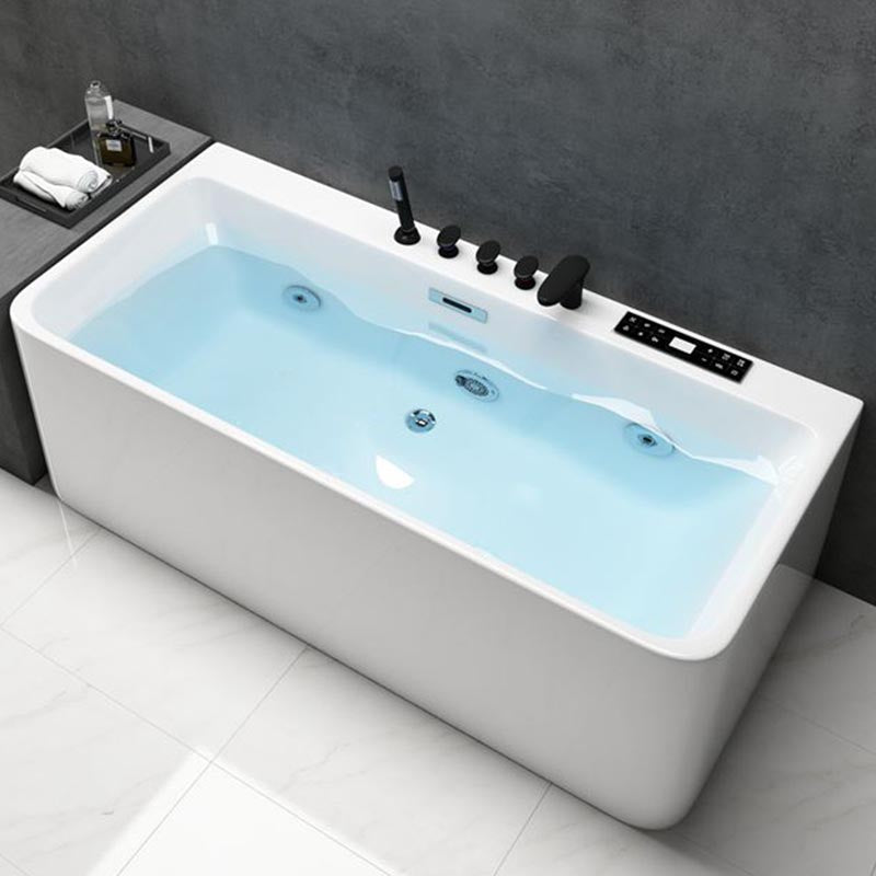 Modern Rectangular Bath Tub with Drain and Overflow Trim Bathtub