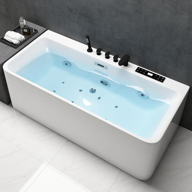 Modern Rectangular Bath Tub with Drain and Overflow Trim Bathtub