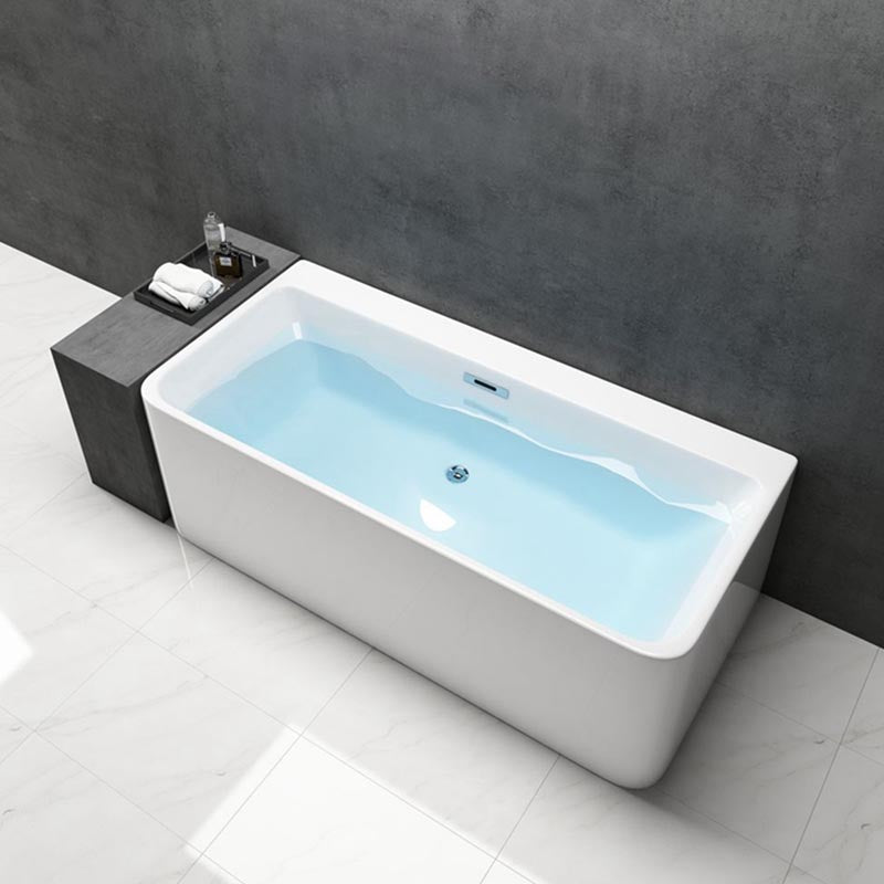 Modern Rectangular Bath Tub with Drain and Overflow Trim Bathtub