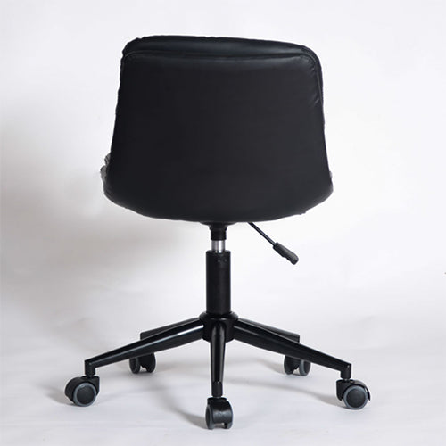Mid Back Swivel Chair Modern Faux Leather Office Chair with Tufted