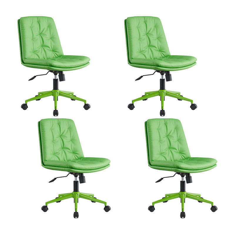 Mid Back Swivel Chair Modern Faux Leather Office Chair with Tufted