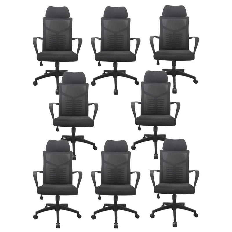 High Back Task Chair Modern Nylon Slide Arms Included Office Chair