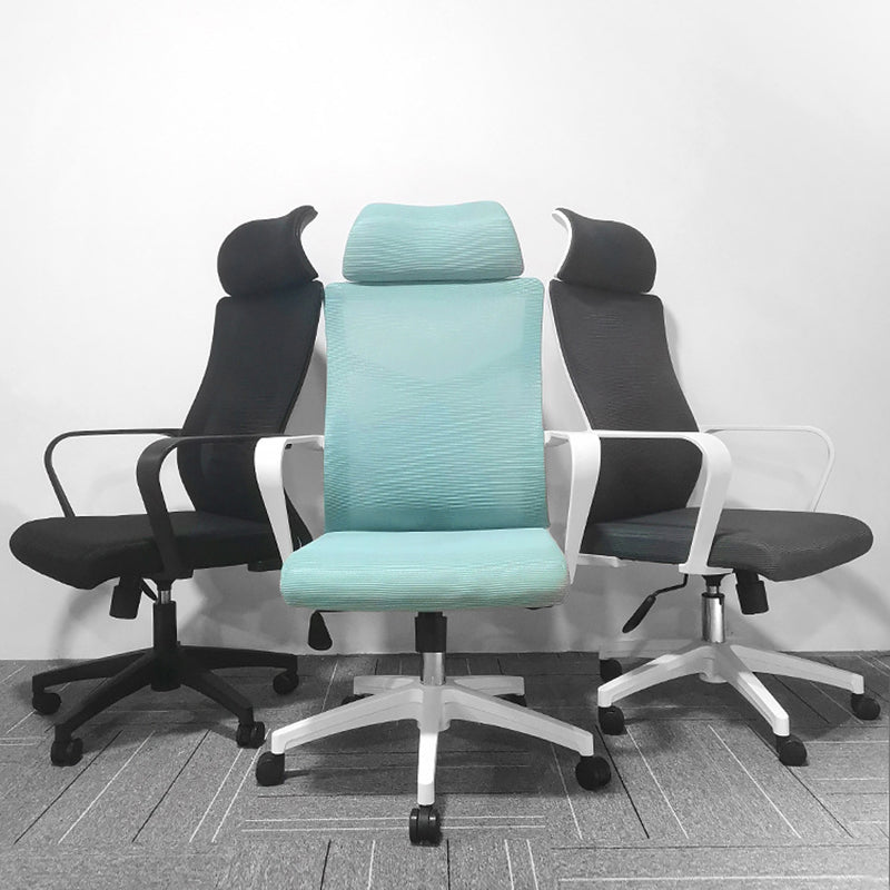 High Back Task Chair Modern Nylon Slide Arms Included Office Chair