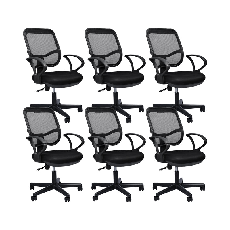 Modern Breathable AirGrid Swivel Chair Microfiber Black Task Arm Chair