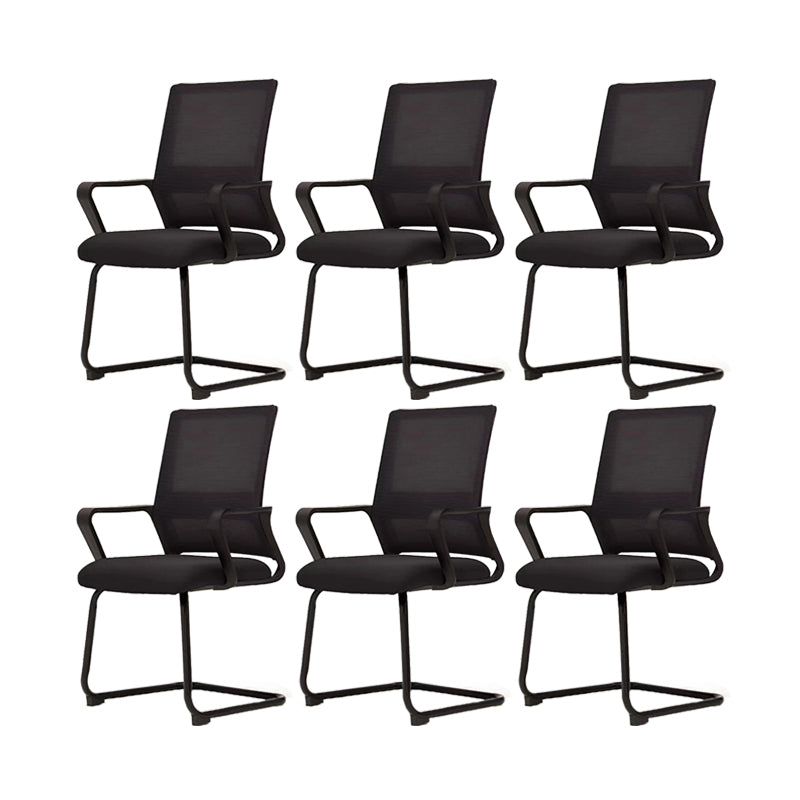 Modern Fixed Arms Desk Chair Mid Back Ergonomic Mesh Task Chair