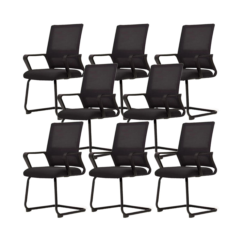 Modern Fixed Arms Desk Chair Mid Back Ergonomic Mesh Task Chair