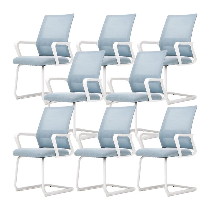 Modern Fixed Arms Desk Chair Mid Back Ergonomic Mesh Task Chair