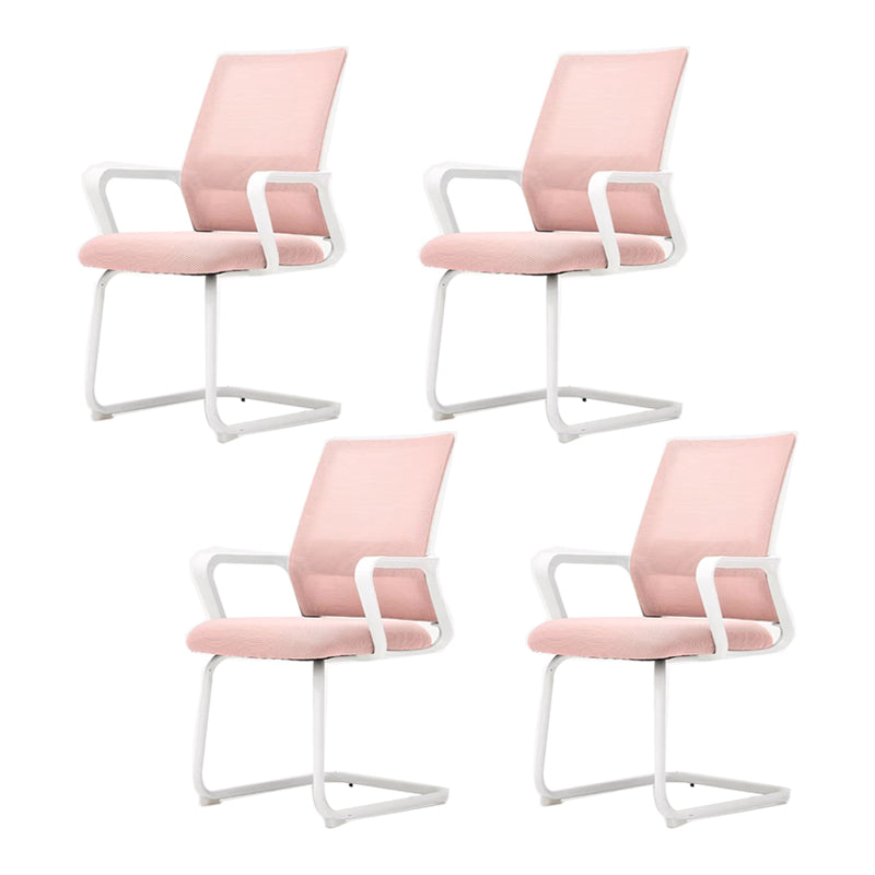 Modern Fixed Arms Desk Chair Mid Back Ergonomic Mesh Task Chair