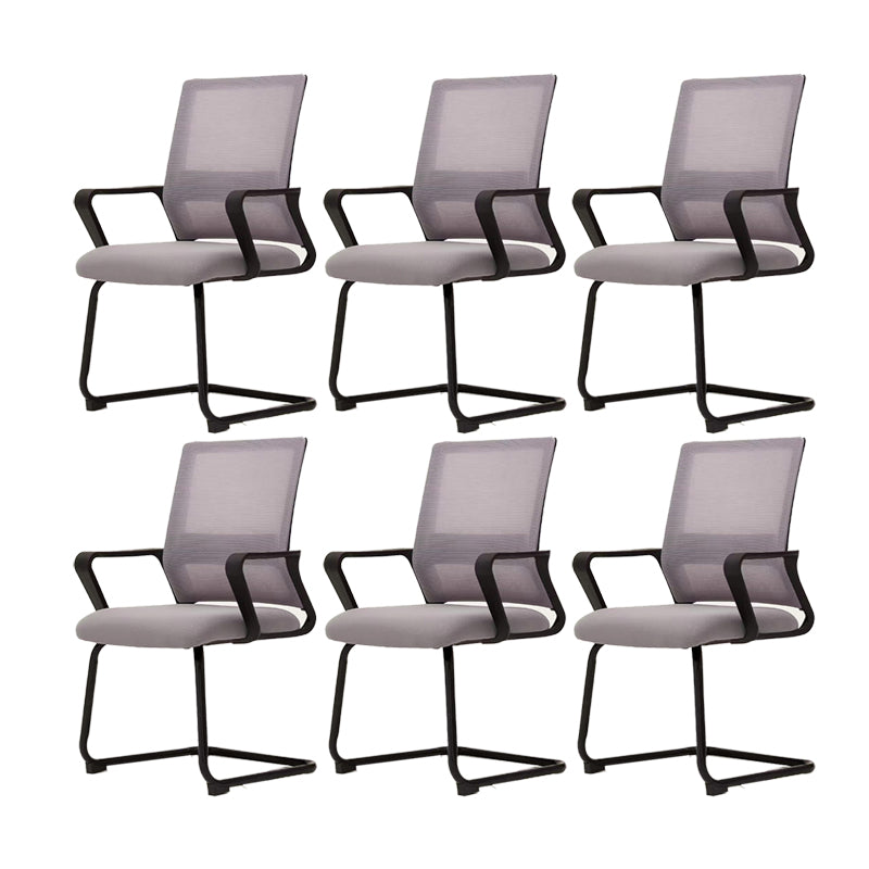 Modern Fixed Arms Desk Chair Mid Back Ergonomic Mesh Task Chair