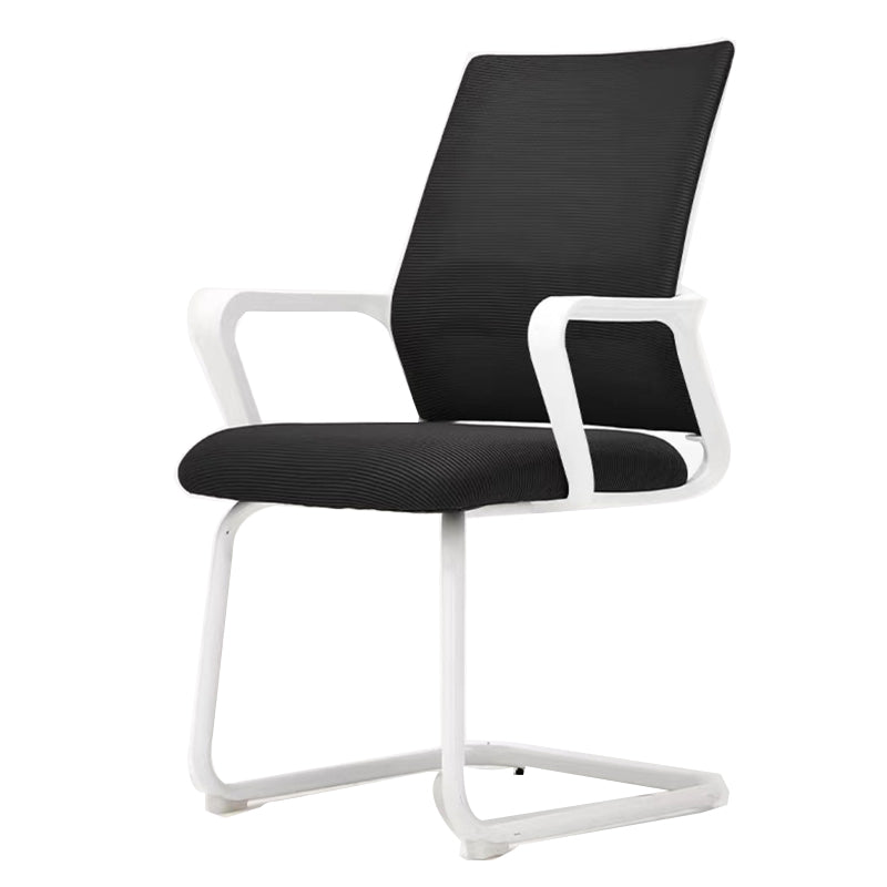 Modern Fixed Arms Desk Chair Mid Back Ergonomic Mesh Task Chair