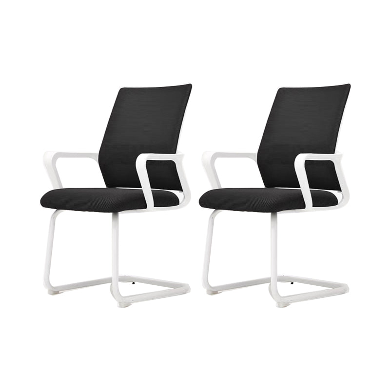 Modern Fixed Arms Desk Chair Mid Back Ergonomic Mesh Task Chair